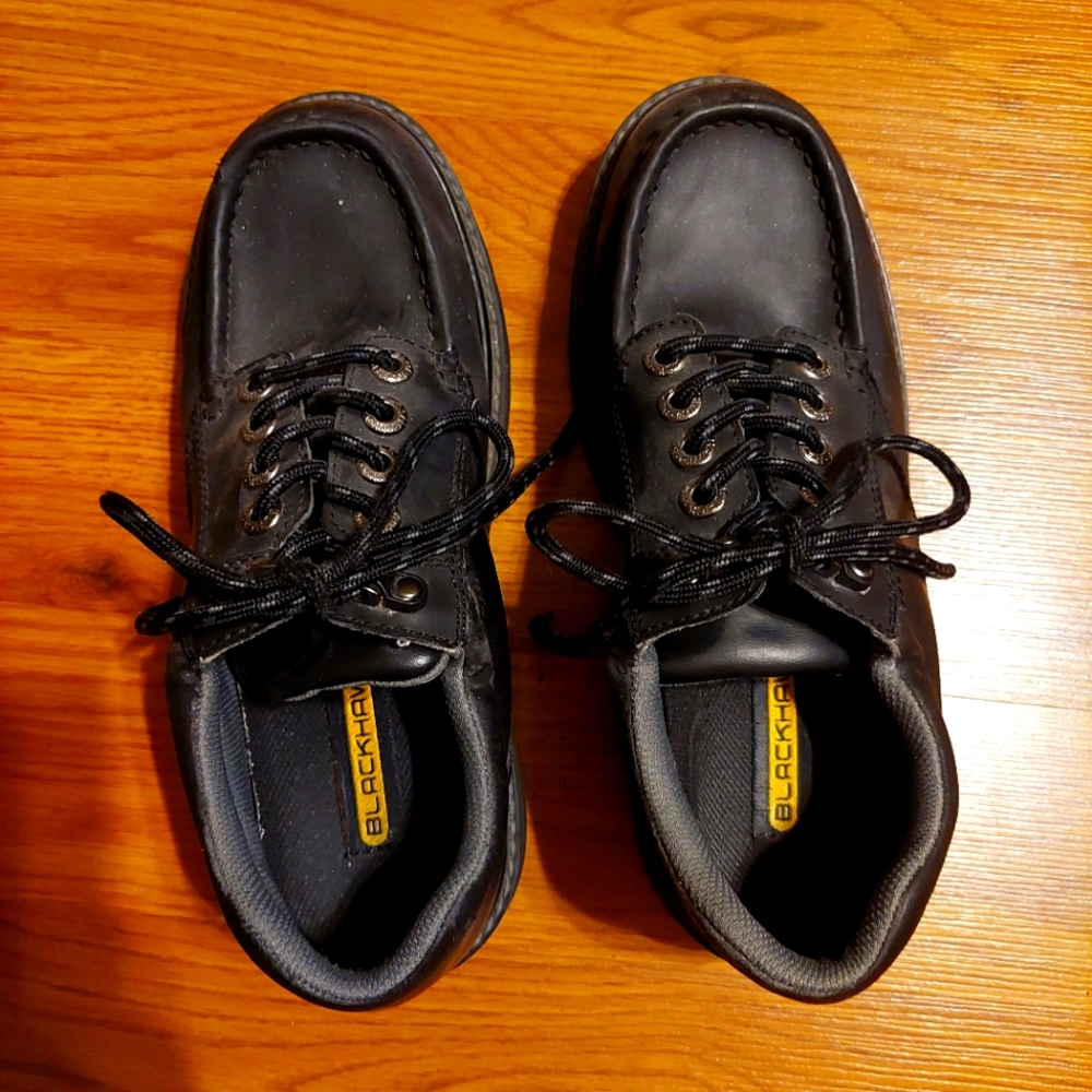 Mens Black Hawk Oxford toe shoes
